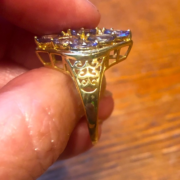 14k gold tanzanite filigree ring size 8 - Picture 5 of 8